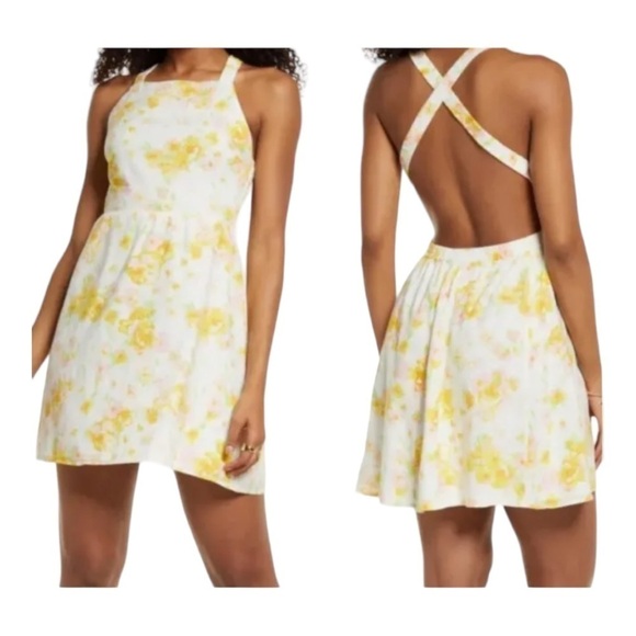 BP Sina Print Square Neck Cotton Minidress NWT - Picture 1 of 9